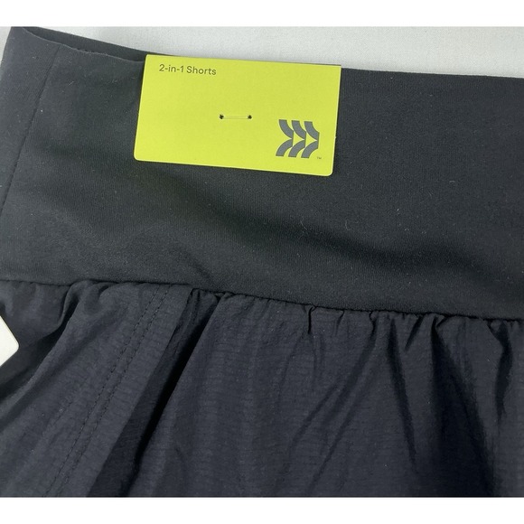 All In Motion Women's 2-in-1 Run Shorts Black Size Large, Quick Dry, Pockets - Picture 6 of 9